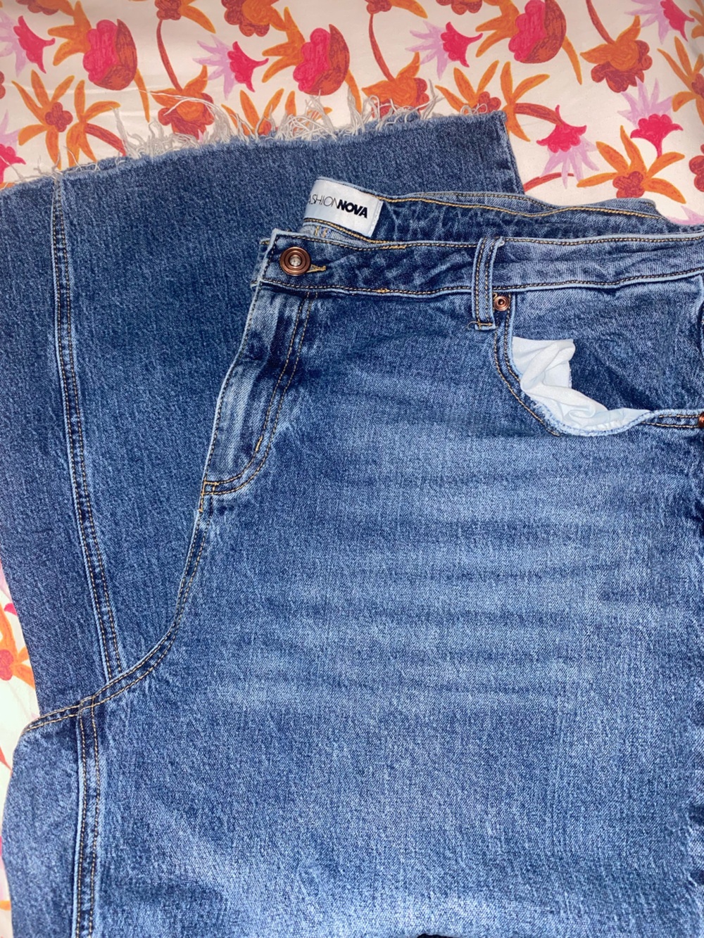 Fashion Nova Curve Downtown Wide Leg Denim Jeans - Medium Wash - Size 20 Plus
